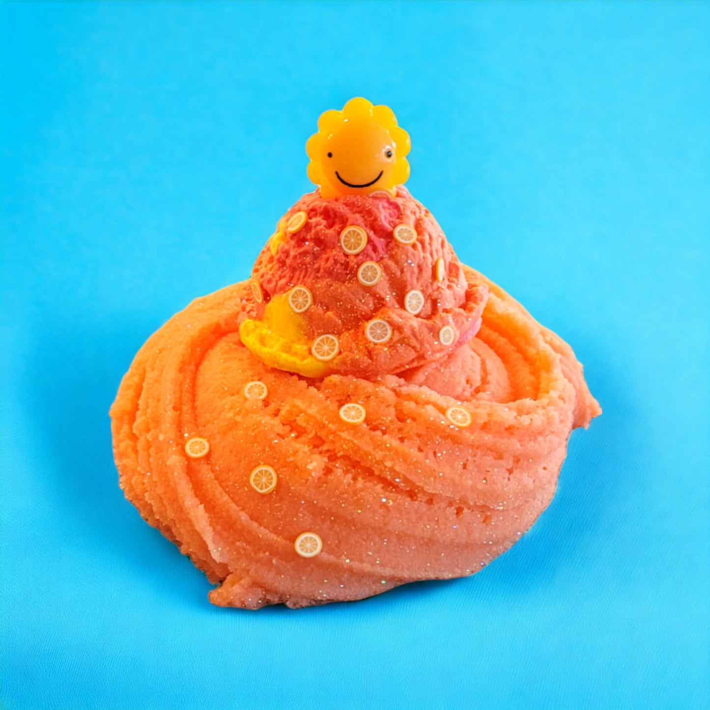 Orange Sherbet slime Ice Cream Clay Fimo Slices Charms
