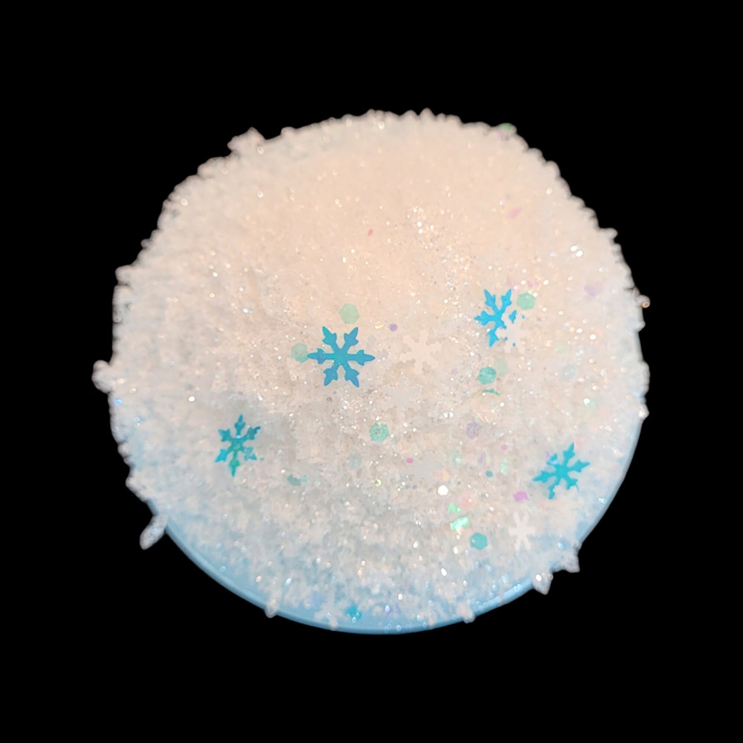 Let It Snow Snow Fizz w/ plastic snow drizzle Slime - Marshmallow Scent