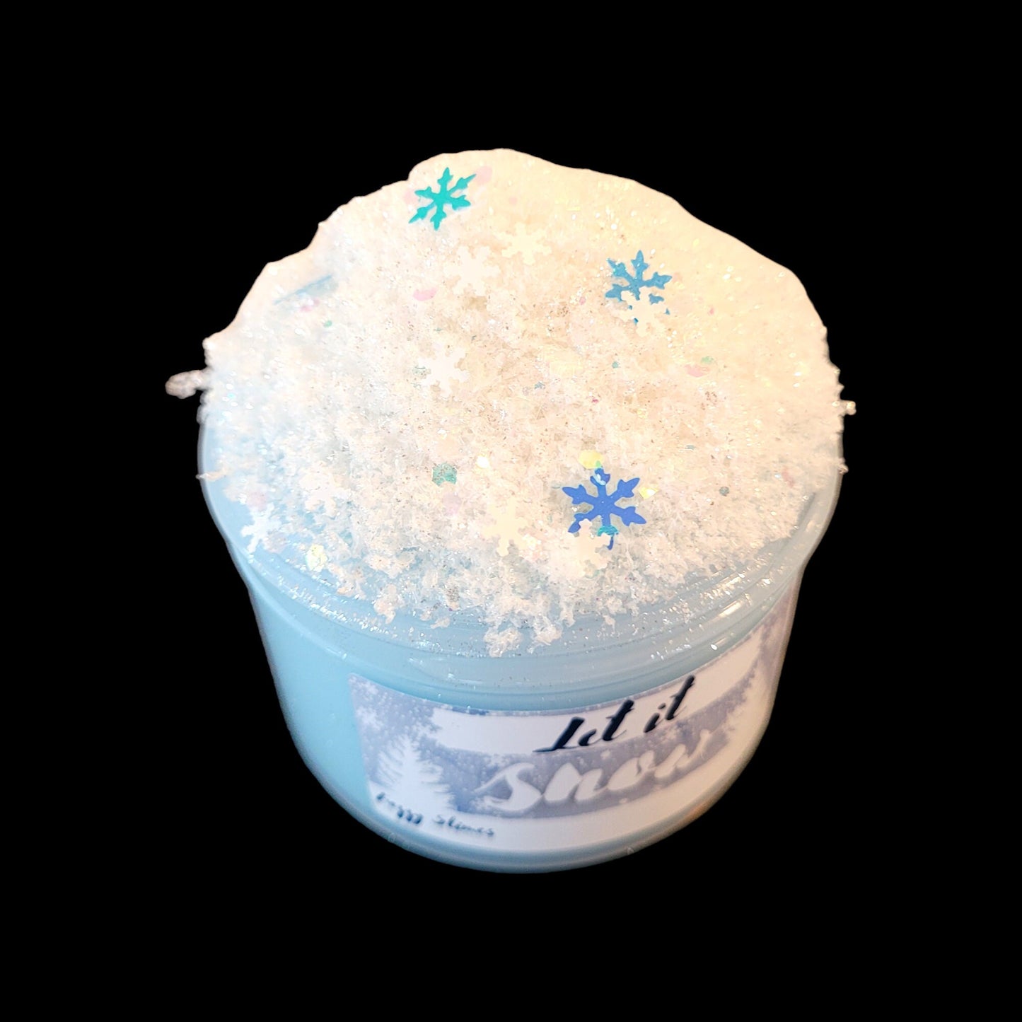 Let It Snow Snow Fizz w/ plastic snow drizzle Slime - Marshmallow Scent