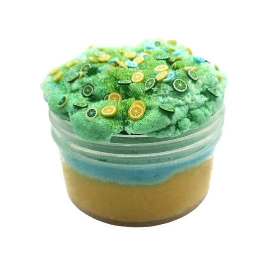 Lemon Lime Yellow, Blue, Green Cloud Slime - Lemon Scent