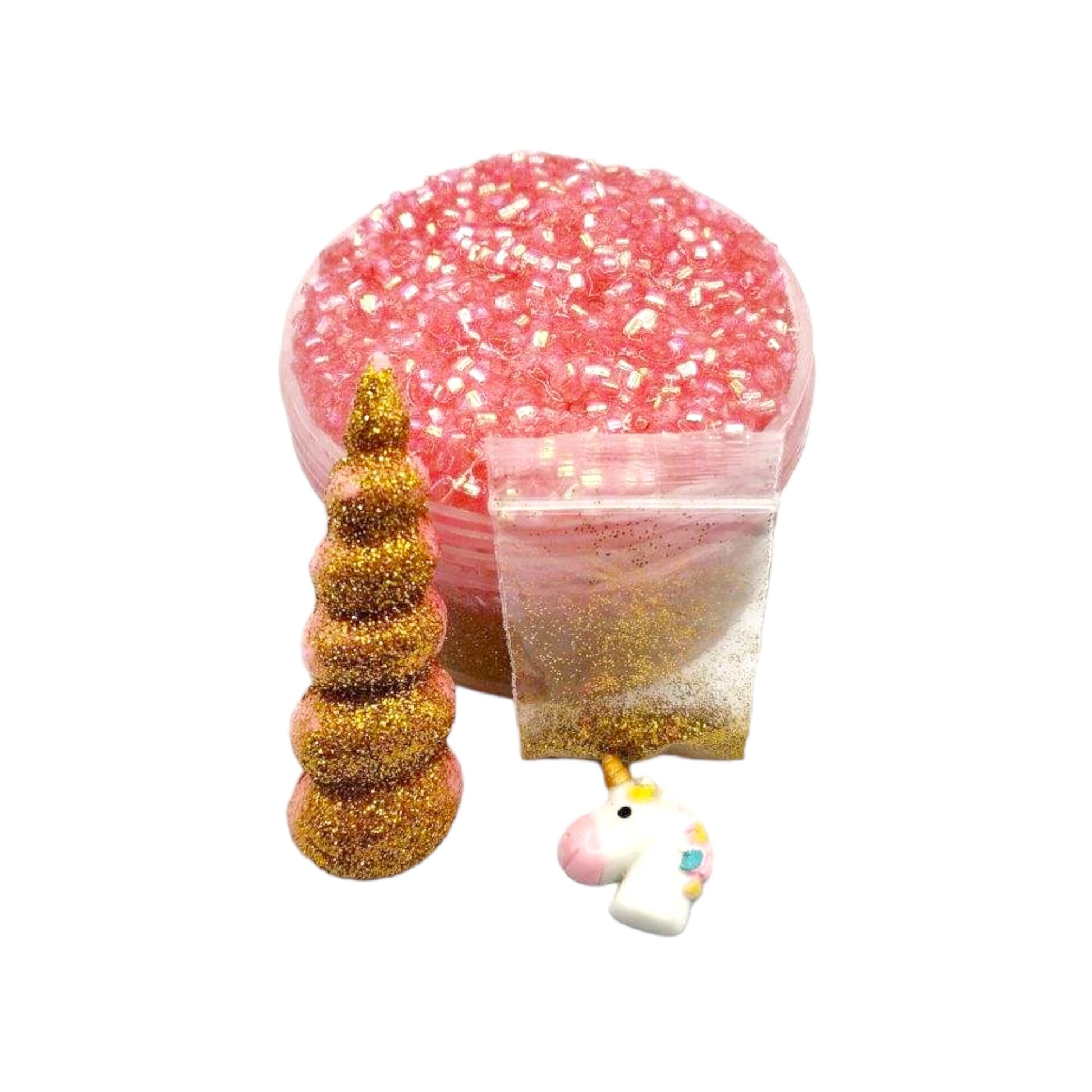 Unicorn Magical Slime Glitter Drizzle Clay Gold bingsu clear clay - Sugar Scent