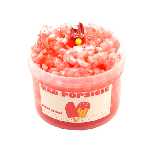 Red Popsicle Packing Peanuts Crunch Slime - Cherry & Strawberry Scented