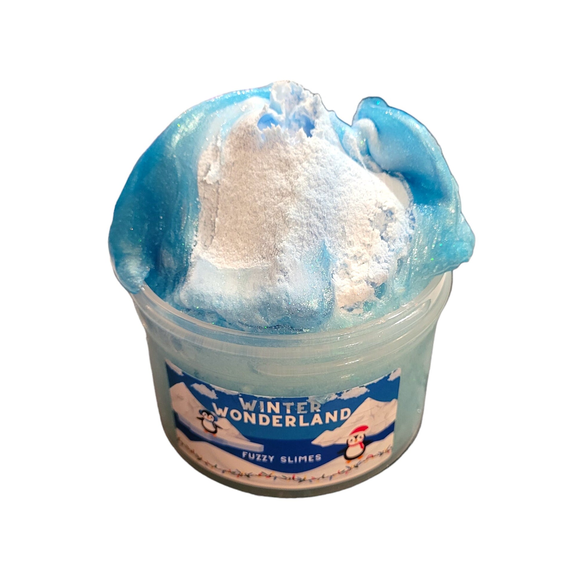 Winter Wonderland Icee, Bingsu, Metallic Drizzle, Clay Slime - Rain & Mint Scent