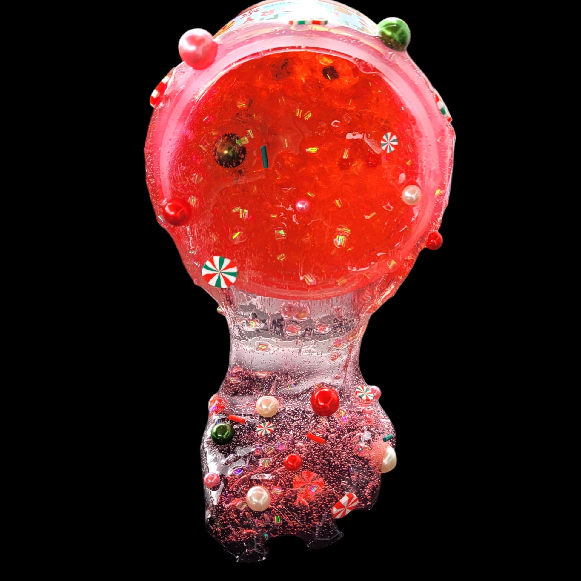 Peppermint Merry Clear, Fishbowl and Bingsu Beads Crunchy Slime - Peppermint Scent