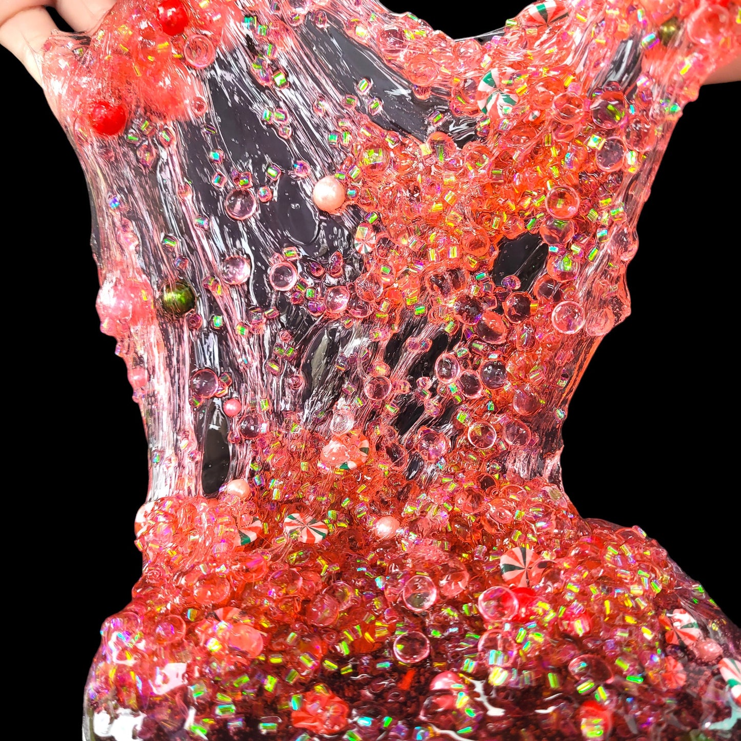 Peppermint Merry Clear, Fishbowl and Bingsu Beads Crunchy Slime - Peppermint Scent