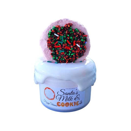 Santa's Milk and Cookies Thick and Glossy Slime Semi Butter - Sugar Cookie & Candy Cane Scent