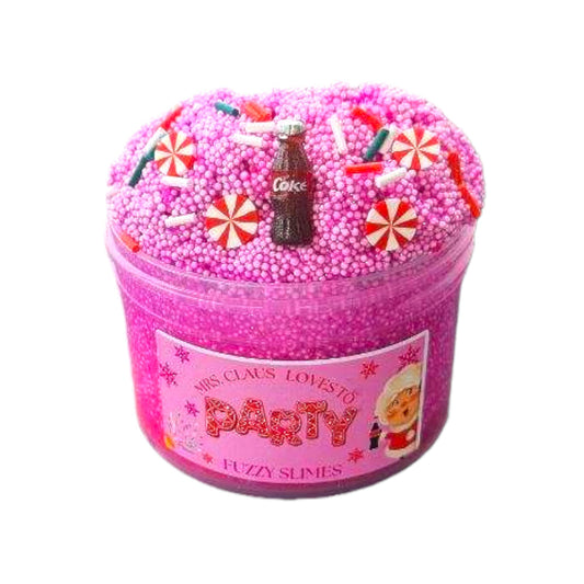 Mrs. Claus Loves To Party microfloam Christmas Slime- Candy Cane Scented