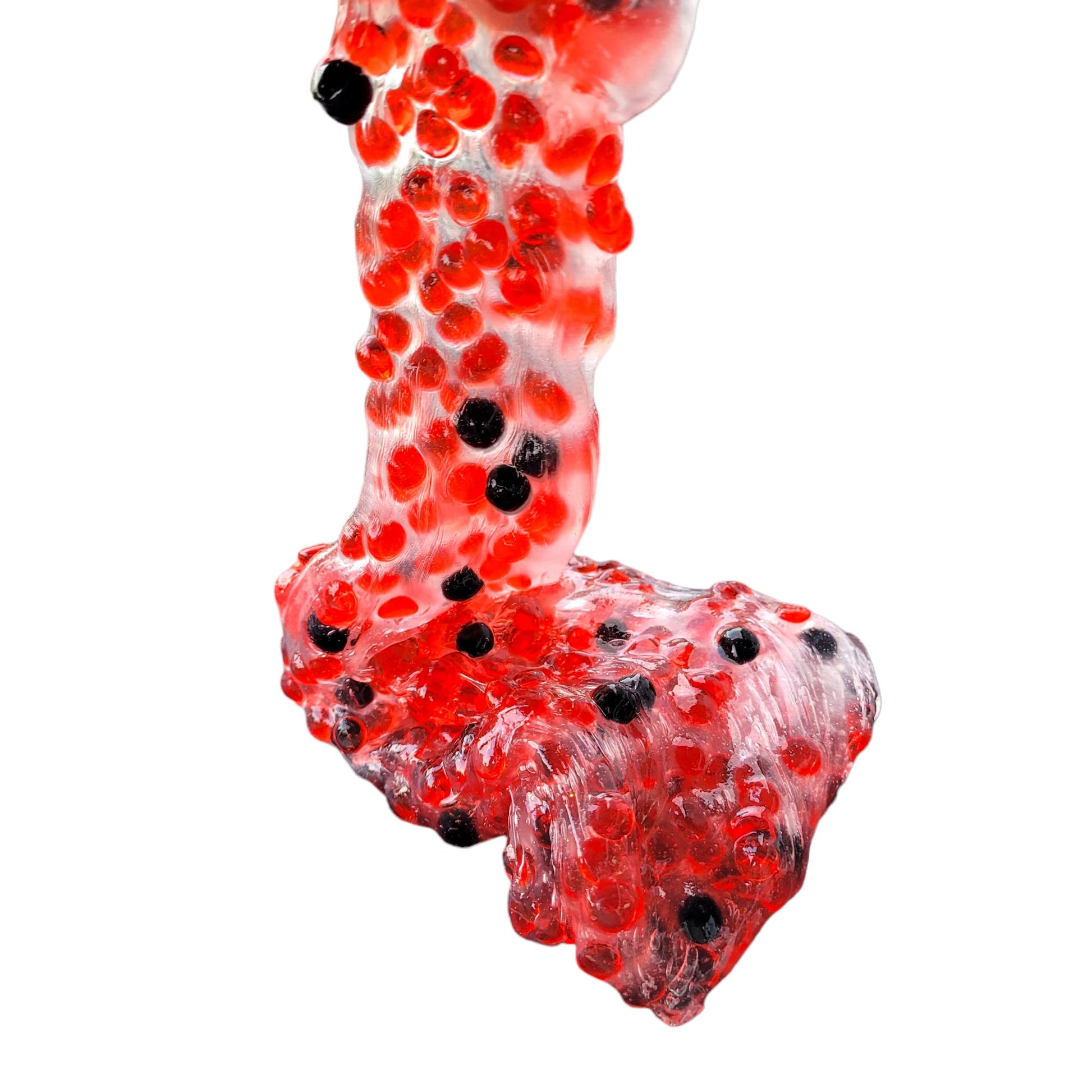 Lady Bug Crunchy Clear Black Fishbowl Boba Bead Drop - Light Strawberry Scent