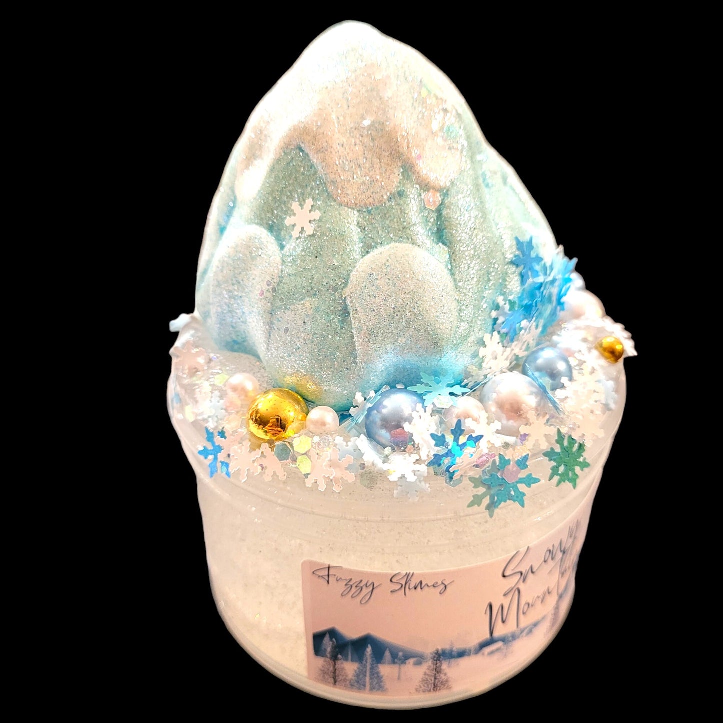 Snowy Mountain Clear, Clay, Jelly-Butter Inflated Slime - Mountain Rain Scent