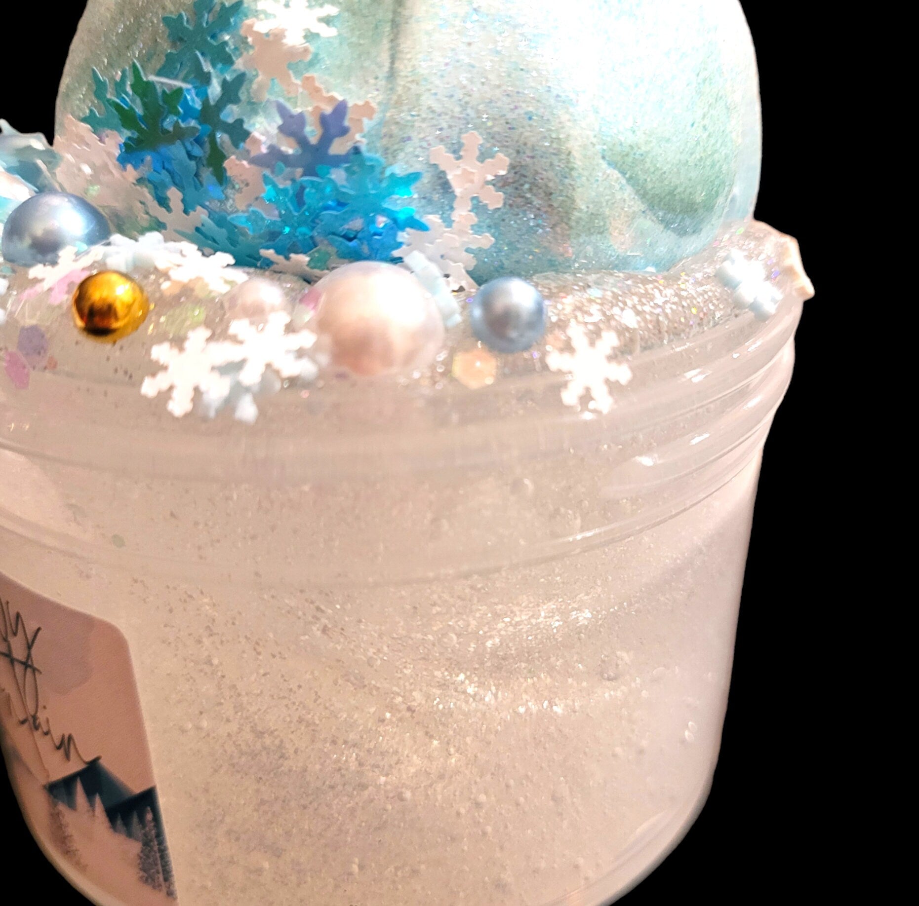 Snowy Mountain Clear, Clay, Jelly-Butter Inflated Slime - Mountain Rain Scent