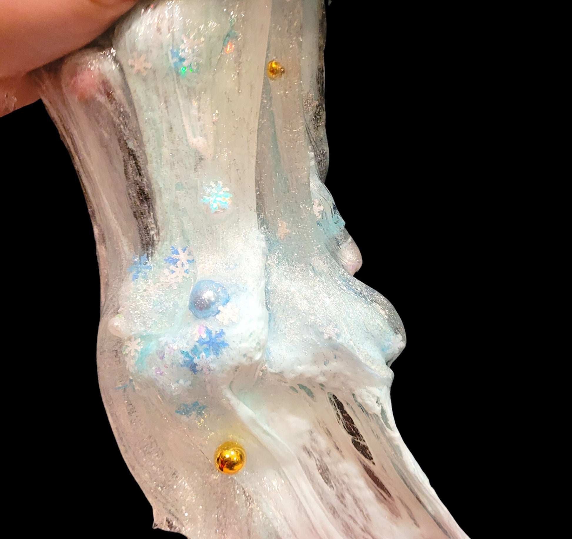Snowy Mountain Clear, Clay, Jelly-Butter Inflated Slime - Mountain Rain Scent