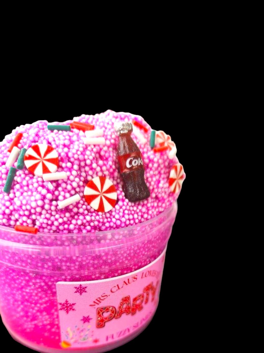 Mrs. Claus Loves To Party microfloam Christmas Slime- Candy Cane Scented