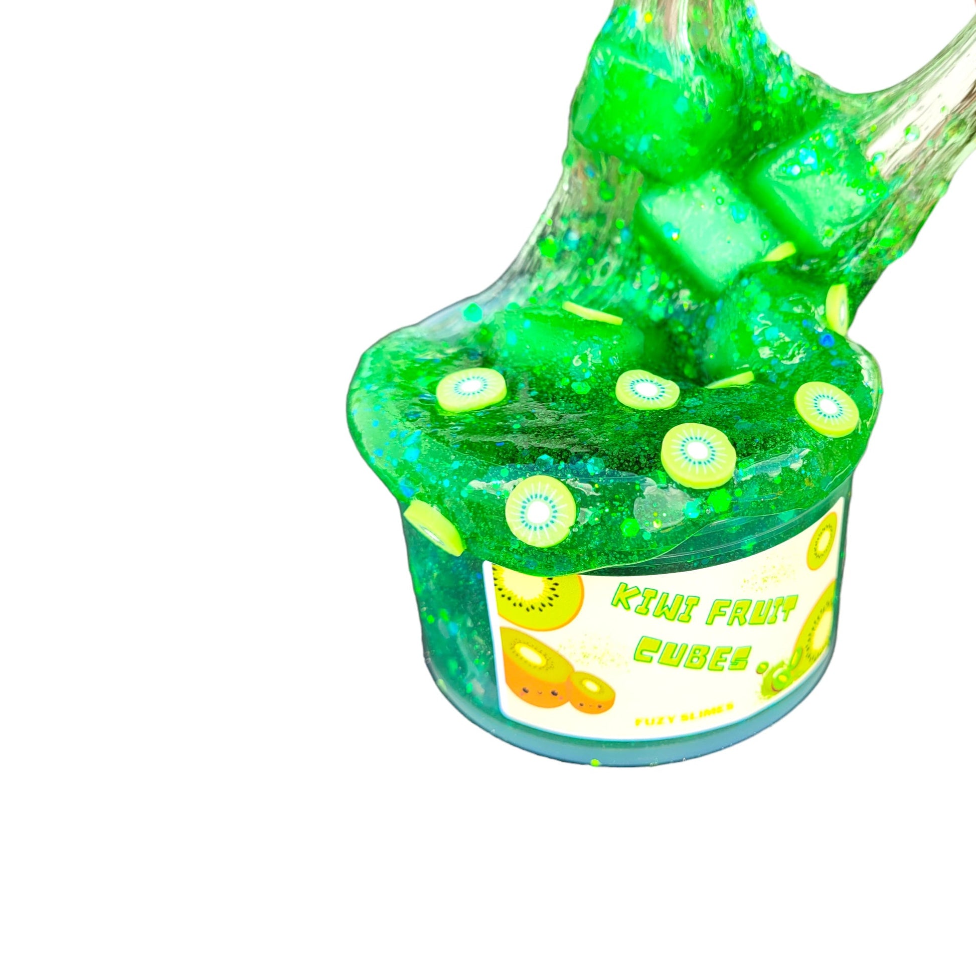 Kiwi Fruit Cubes Jelly Sponge Slime - Kiwi scent