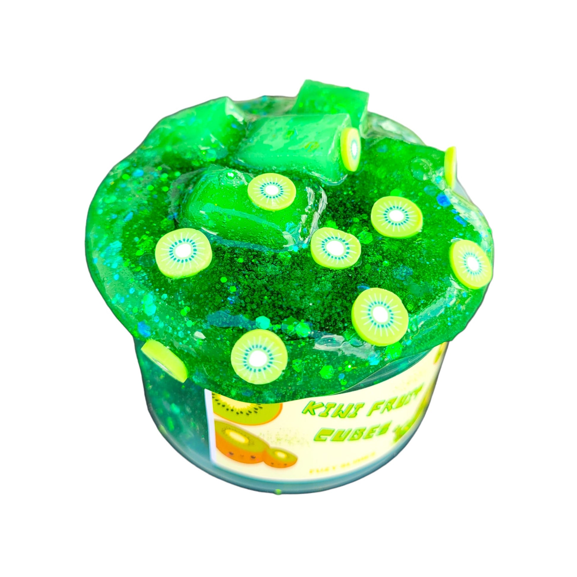Kiwi Fruit Cubes Jelly Sponge Slime - Kiwi scent