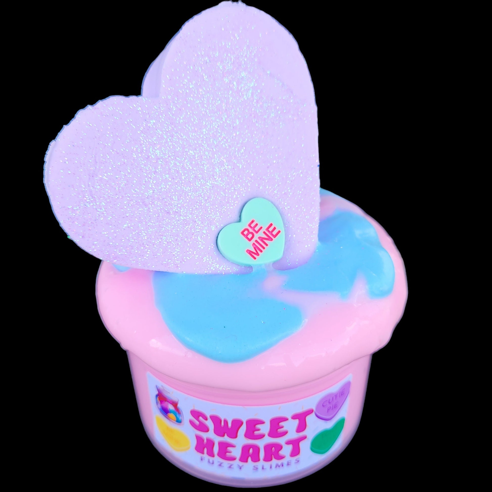 Sweet Heart Thick and Glossy Clay Diy slime - rock candy scent
