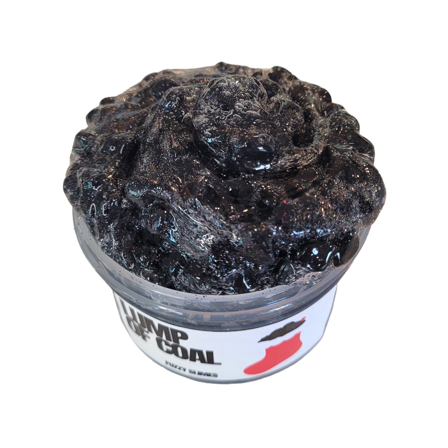 Lump of coal pebble fish rock clear slime- passion fruit scent